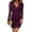 Purple, variant on Summer Dresses For Women V-Neck Dress Lace Long Sleeve Skirt Pleated Dresses Mid-Length Dresses