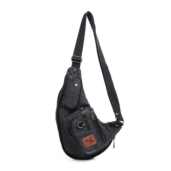 Canvas Zipper Shoulder One Strap Sling Bag for Men's, Travel, Hiking Daypack, Juzar Tapal Collection