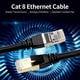 thumbnail image 2 of Cat8 Ethernet Cable High Speed Network Cable 40Gbps 2000Mhz/ Shielded Twisted Pair/ Gold Plated RJ45 Interface Black 15m, 2 of 5