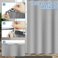 thumbnail image 5 of Dznils Waffle Shower Curtain with Hooks, Thick Weighted Fabric Bathroom Curtain, Gray, 72" x 72", 5 of 8