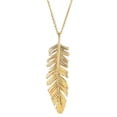 thumbnail image 1 of Collier pendentif plume en or jaune 14 carats, 18", 1 of 1
