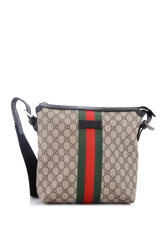 Pre-Owned Web Messenger Bag GG Coated Canvas Medium By Rebag