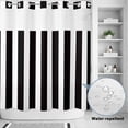 thumbnail image 2 of No Hook Shower Curtain, Black Striped Shower Curtains for Bathroom with See Through Top Window, Modern Farmhouse Black White Stripes Waterproof & Washable Bath Curtain Long 72"x78", 2 of 9