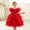 Red, variant on ATORRE Flower Girls Dress Round Neck Puff Sleeve Stylish Princess Dresses for Wedding Birthday Holiday, Girl's Formal Dress Red 4-5 Years
