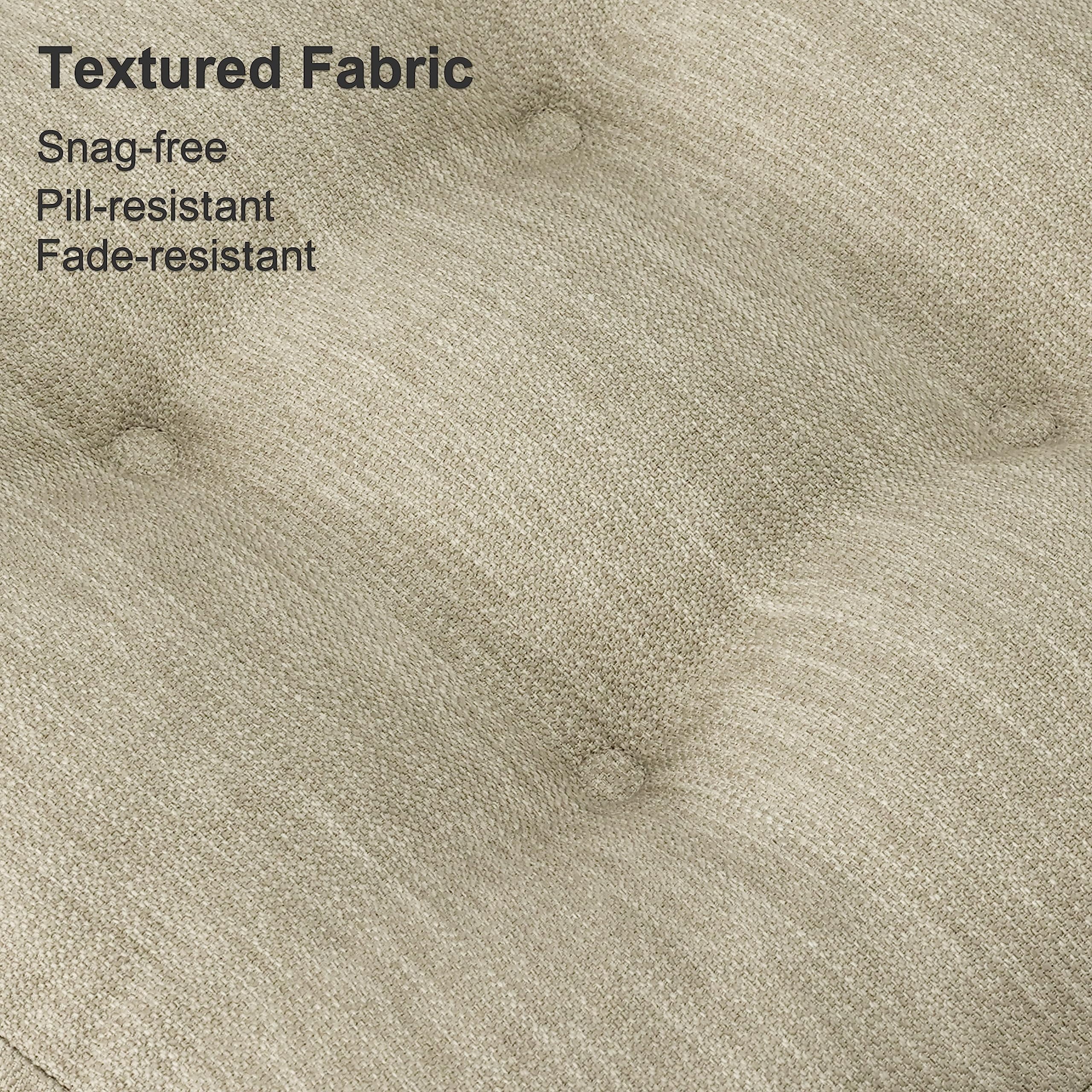 Shinnwa Chair Cushions 3.5" Thick Tufted Memory Foam Kitchen Chair Cushions Set of 2 Dual-layer Indoor Seat Cushions, 16.5" X 16.5", Non-Slip, Beige