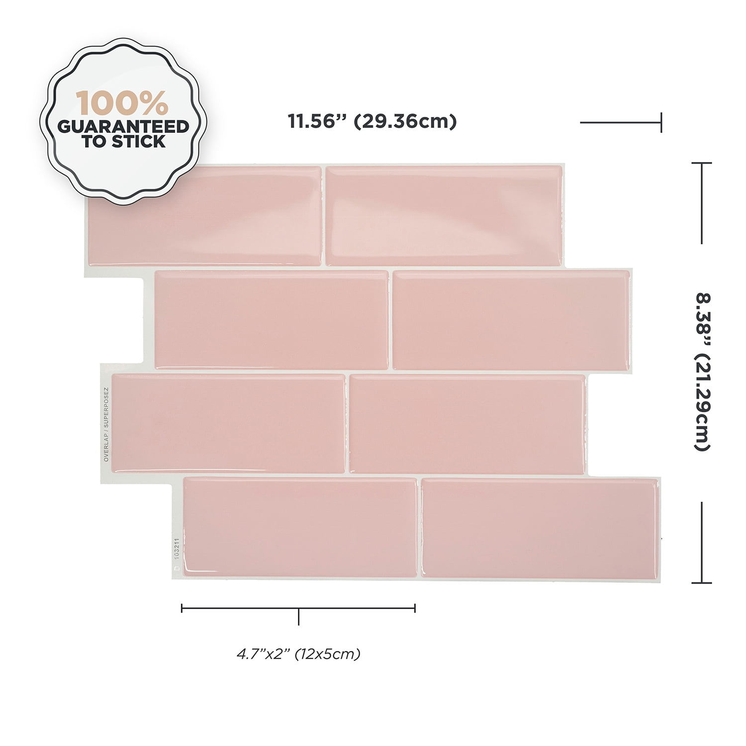 Smart Tiles 4-Pack 3D Vinyl Peel and Stick Backsplash 12" x 9" Wall Tiles