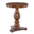 thumbnail image 4 of Pemberly Row 24.5" Round Transitional Wood Pedestal Side Table in Hazelnut Brown, 4 of 11