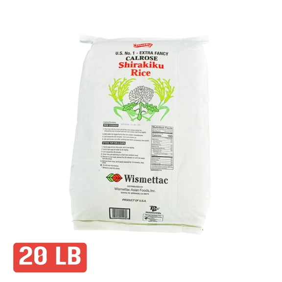 SHIRAKIKU Calrose Rice Extra Fancy, 20.00 lb, 1 bag