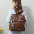 thumbnail image 5 of Mochila sólida 2024, bolso de viaje retro de PU de diseñador de moda para mujer, bolso escolar pequeño retro para mujer, bolso de hombro multifuncional, 5 of 5