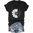 thumbnail image 4 of XIAONU Sunflower Butterfly Print T Shirt for Women Short Sleeve V Neck Daily Casual Tees, 4 of 4
