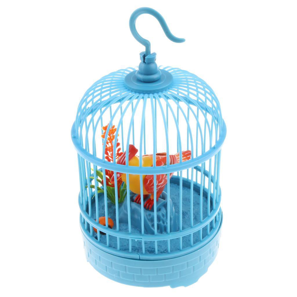 Voice Control Electric Simulation Singing Sounding & Move Cage Bird Kids Toy 