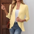 thumbnail image 6 of Stamzod Summer Cardigans for Women Lightweight 3/4 Sleeve Open Front Cardigan Dressy Casual Loose Fit Cover Up Yellow S, 6 of 9
