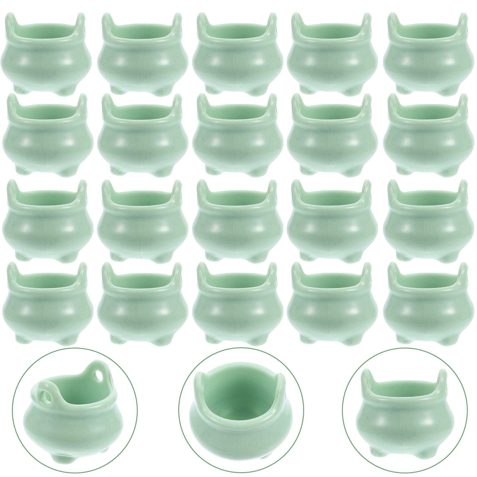 24pcs Plastic Mini Cauldron Witch Pot Halloween Micro Landscape Doll House Decoration