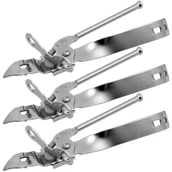 Wideskall 3-in-1 Can Opener with Bottle Opener Tapper Silver Pack of 3
