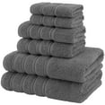 thumbnail image 2 of American Soft Linen Gray Towel Set 100% Turkish Cotton Towels for Bathroom 6 Piece, 2 of 7