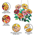 thumbnail image 3 of 89Bloom Zinnia Stained Glass Hologram Ornament, Stained Glass Suncatcher Ornaments Home Decor, Flower Holographic Ornaments, 3 of 6