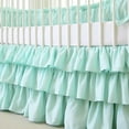 thumbnail image 3 of CATPAN Mini Crib Bed Skirt : 18" Drop Ruffles Crib Skirt Girl,3-Layer Crib Skirt for Nursery Decor,Mini Crib Skirt Easy to Change and Clean,Soft and Comfortable,28" W,52" L(Green), 3 of 14