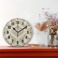 thumbnail image 2 of Yayeee 10" Wall Clock Battery Operated Quartz Round Silent Non-Ticking Home Decor, Light Brown Pattern, 2 of 6