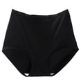 thumbnail image 2 of Thin Nylon High-Rise Panties for Women Comfort Stretch Full Coverage Daily Underwear Black 3XL, 2 of 3