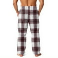 thumbnail image 4 of GrmtClth Men's Fuzzy Plush Pajama Pants Stylish Flannel Fleece Comfy Soft Plaid Loungewear Winter Warm Fuzzy Pj Pants with Pockets Coffee XXXL, 4 of 6