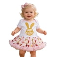 thumbnail image 2 of FASHOFT Baby Girl Easter Outfit My First Easter Cute Bunny Print Onesie Romper Tutu Skirt Summer Easter Clothes Yellow 6-12 Months, 2 of 7