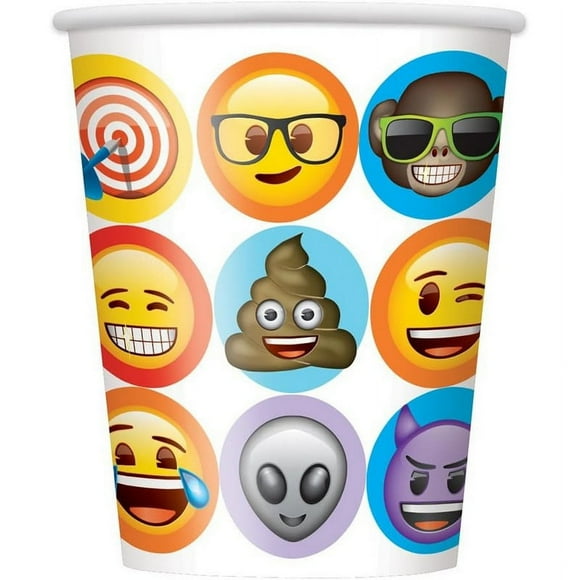 Unique Tasse de Fête en Papier de Fête Emoji (Pack de 8)