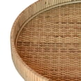 thumbnail image 2 of Benjara BM231262 Interwoven Design Round Shaped Rattan Tray, Brown, 2 of 4