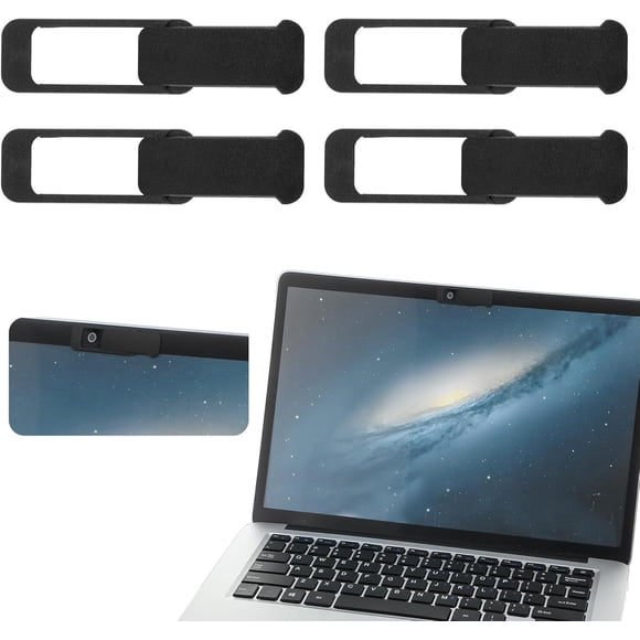 Ymapinc 4Pcs Laptop Camera Cover Webcam Cover Slide for Privacy Safe Suitable for Computer Mobile Phones Laptops Tablets - Black