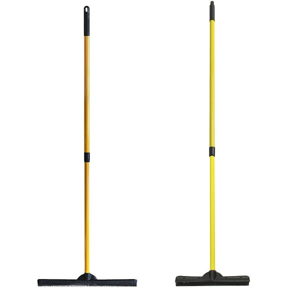 FURemover Pet Hair Remover Rubber Broom Original Indoor and Heavy Duty Outdoor Set with Carpet Rake and Squeegee FURemover Broom Indoor/Outdoor Set