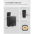 thumbnail image 6 of 16 Gallon Dual Trash Can, Rubbish Bin, Hinged Lids Airtight, Metal, Black, 6 of 7