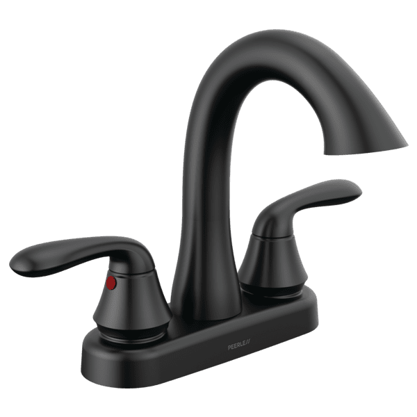 Peerless Two Handle 4" Centerset Bathroom Sink Faucet in Matte Black