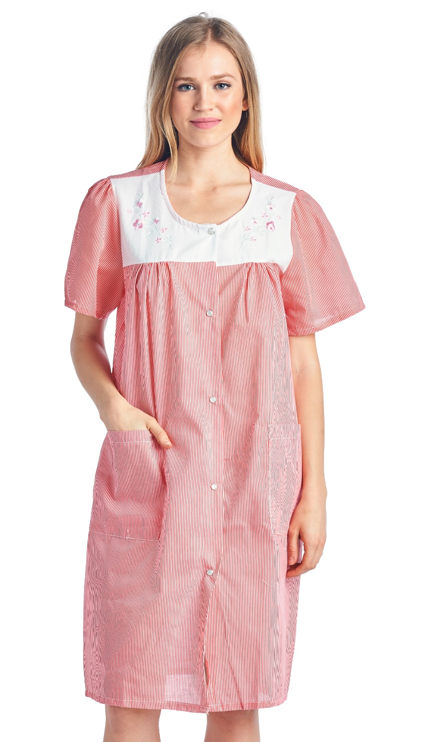 Casual Nights Women's Short Sleeve SnapFront Lounger Duster House