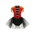 thumbnail image 1 of Rswnyirn Robe Tutu de Danse pour Filles, Justaucorps à Sequins avec Jupe en Maille, Tenue de Carnaval d'Halloween, Costume de Maître de Cirque Rouge 16, 1 of 8