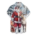 thumbnail image 2 of Blusa y camisa de manga corta con cuello vuelto para hombre, blusa informal de moda con cuello vuelto, blusa estampada de manga corta con botones, blusa de poliéster para hombre, 2 of 4