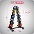 thumbnail image 3 of HolaHatha 146 Pound Neoprene Dumbbell Full Body Weight Set with Storage Rack, 3 of 10