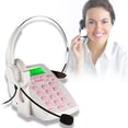 thumbnail image 1 of AGPtek Call Center Dialpad Headset Telephone with Tone Dial Key Pad White, 1 of 9