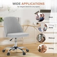 thumbnail image 2 of Atilioo Office Vanity Chair, Armless Computer Desk Chair, 360° Rolling Swivel Adjustable Seat Height, Comfy Fabric Upholstered, Easy to Assemble, Ideal for Bedroom Study Makeup Room, Gray, 2 of 8