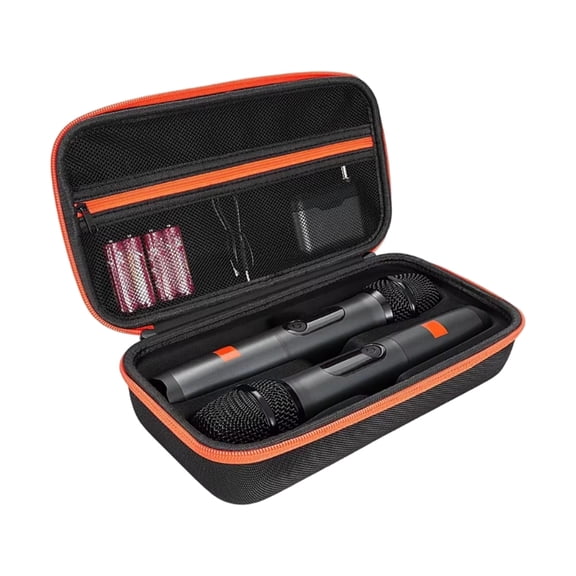 Ergonomic 2 Microphones Protective Case Structured Compartments for Studio Essential