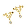 thumbnail image 2 of Piercing para el cuerpo, anillo para pezón para mujeres, adolescentes, niñas, fiesta, barra recta, regalos decorativos con incrustaciones de diamantes de imitación con barra perforada Dorado Salvador Anillos de pezón, 2 of 10