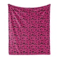 thumbnail image 1 of Dogs Soft Flannel Fleece Throw Blanket, Bull Terrier Dog Heads on Vibrant Pink Background Friendly Animals Pet Lover, Cozy Plush for Indoor and Outdoor Use, 70" x 90", Hot Pink Black, by Ambesonne, 1 of 6