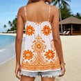 thumbnail image 5 of Xdegoge Spaghetti Strap Tank Top Floral Printed Spaghetti Strap V Neck Tops Flowy Sleeveless Summer Beach Vacation Spring Summer Clothes, 5 of 8