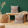 thumbnail image 2 of Burnt Orange Blue Boho Pillow Covers 16x16 Set of 2, Ethnic Design Decorative Throw Pillows Linen Carpet Pattern Farmhouse Cushion Pillow Covers for Sofa Couch Outdoor Decor, 2 of 5