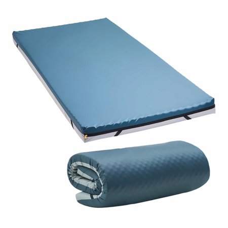 Hospital Bed Mattress 3.5 Inch Gel Foam - Water Resistant Non-Slip Medical Mattress for Home Healthcare & Rehab - Dual Layer Comfort