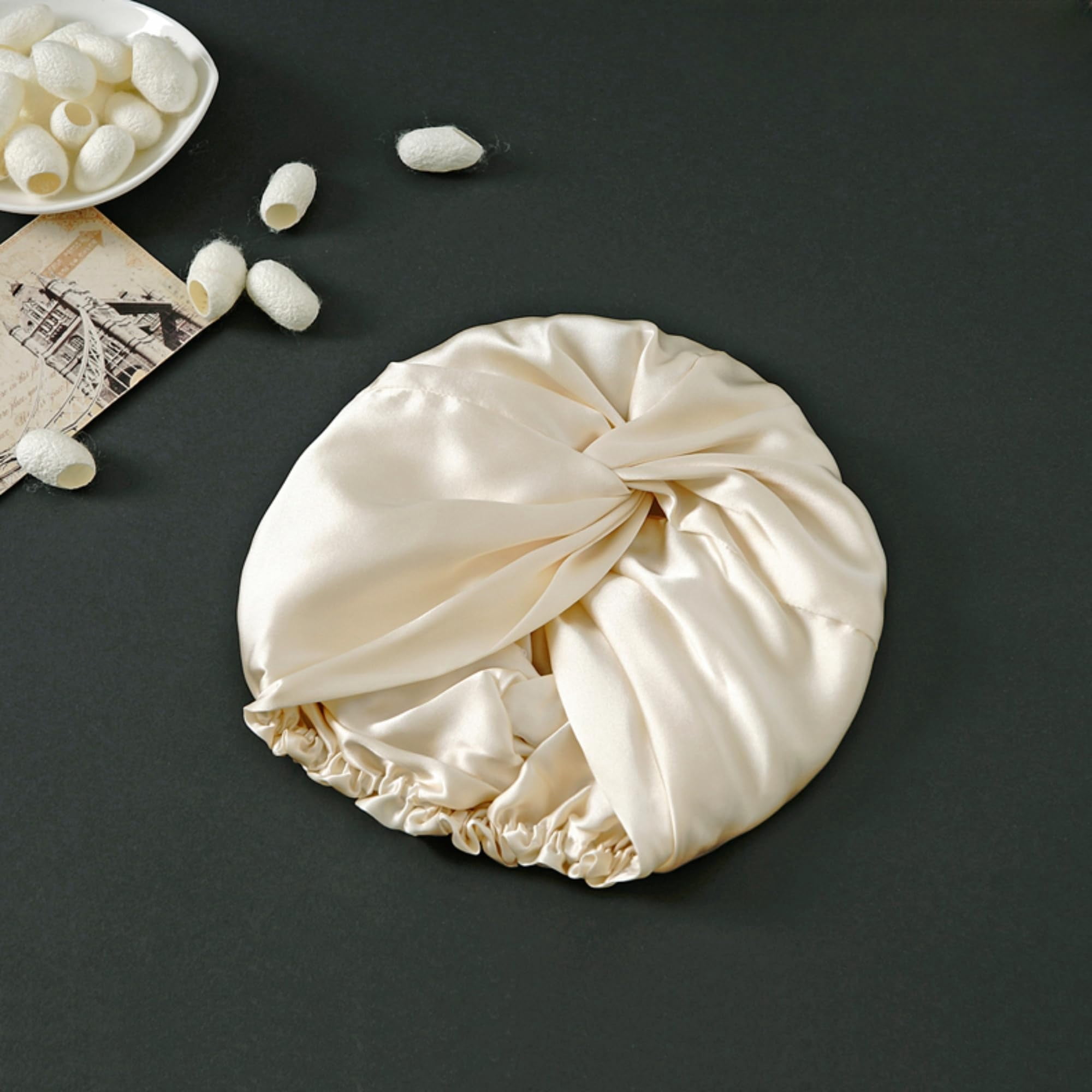 100% Mulberry Silk Reversible Sleep Bonnet – 22 Momme, Double-Layer Hair Wrap & Night Cap for Women