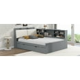 thumbnail image 6 of Wood Full Size platform bed with Trundle, Shelves and Storage Headboard, Gray, 6 of 6