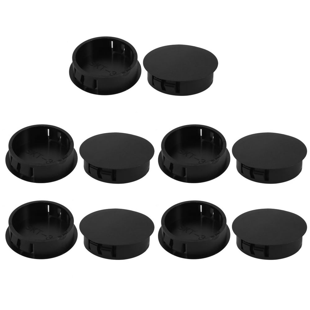 10pcs 35mm Dia Black Plastic Tubing Plug Door and Window Locking Hole Plugs