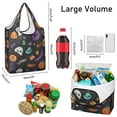 thumbnail image 3 of 5 Pack Foldable Shopping Bag,Halloween Skull Pumpkin Pattern Reusable Grocery Bags with Pockets,Large Reusable Tote Bags with Handles Waterproof & Lightweight, 3 of 6