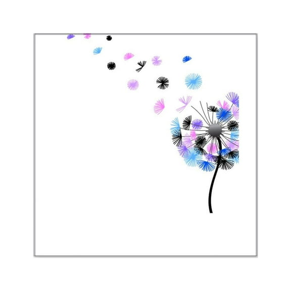 CafePress - Blowing Dandelion Colorful Square Sticker - Square Sticker 3" x 3"