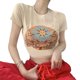 thumbnail image 3 of Camiseta para mujer,Top corto de verano para mujer, Top estampado de manga corta, Top corto de verano para mujer Achieve More, 3 of 8