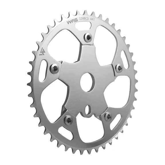 WFS Pulsar Chainring w/ Spider Sprocket 44T 1/8" 110mm Old School BMX , Silver # WFS3081
